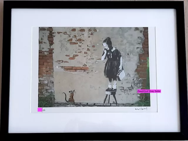 Banksy Original M Arts Edition Lithographie Signée Numérotée /150 + CADRE INCLUS