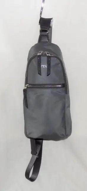 Tumi Voyageur "Ariana" Gray Nylon One Adjustable Strap Small Sling Crossbody Bag