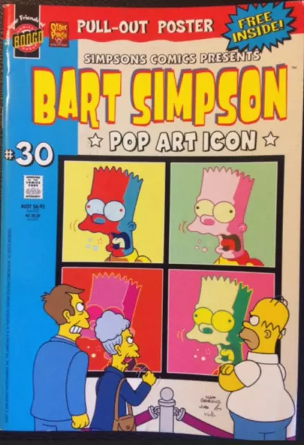 Bongo Comics Bart Simpson Pop Art Icon # 30 2007 with poster Very Good Condition