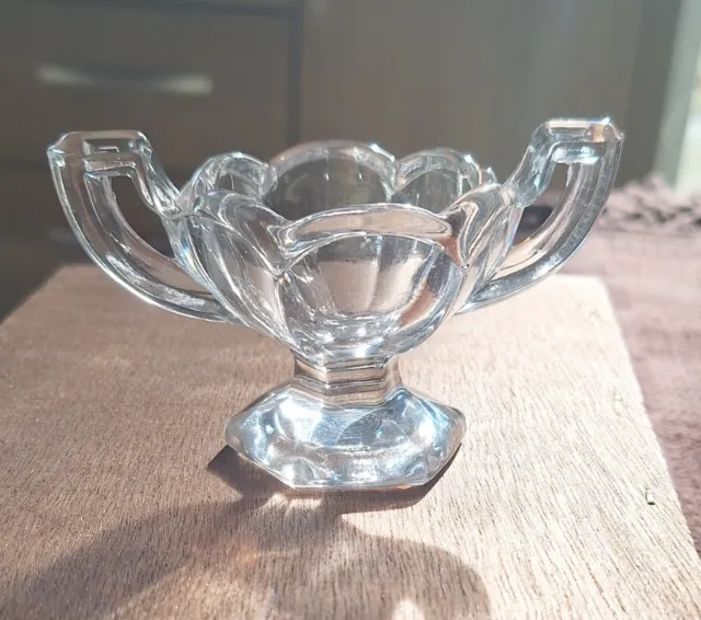 Antique Pressed Glass Trophy Salt Dish