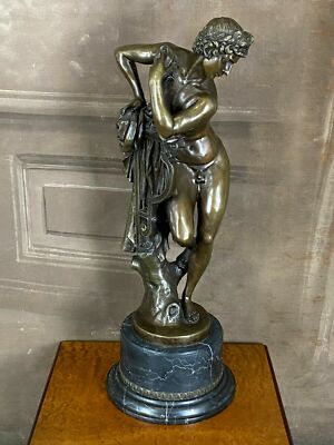 deposee grande seguente atto di sesso maschile Uomo erotico Scultura in Bronzo J.B 