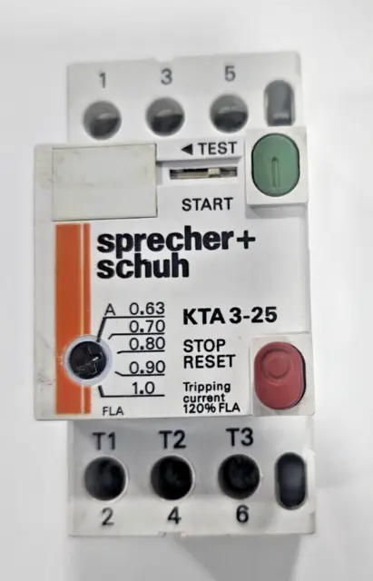 Sprecher + Schuh Kta3-25 Démarreur Moteur 0,63-1A