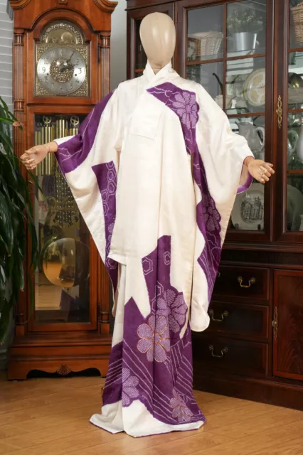 Dear Vanilla Japanese Silk Furisode Kimono Women's Authentic Japan Made Vintage