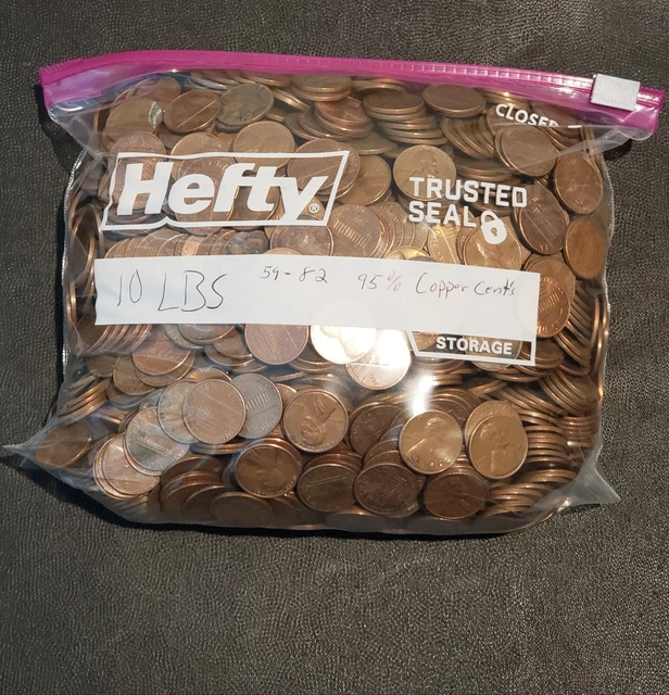 10 Pounds of Pre 1982 Copper Pennies