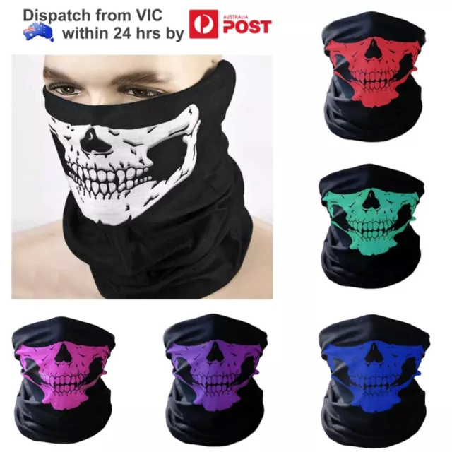 Face Shield Mask Colour Skull Bandana Headwear Ski Motorcycle Sport Neck Tube