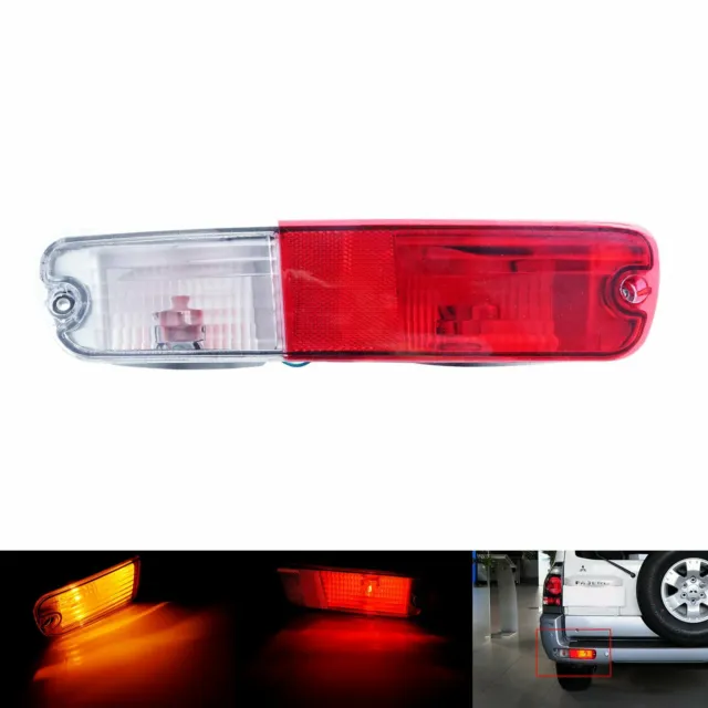 1 Rear Fog Bumper Reflector Light Red Amber Mitsubishi Pajero Montero Shogun V73