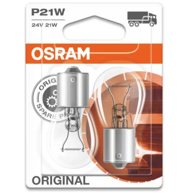 2 X Osram 241 24V P21W Brake Stop Tail Indicator Reverse Fog Truck Bulbs BA15s