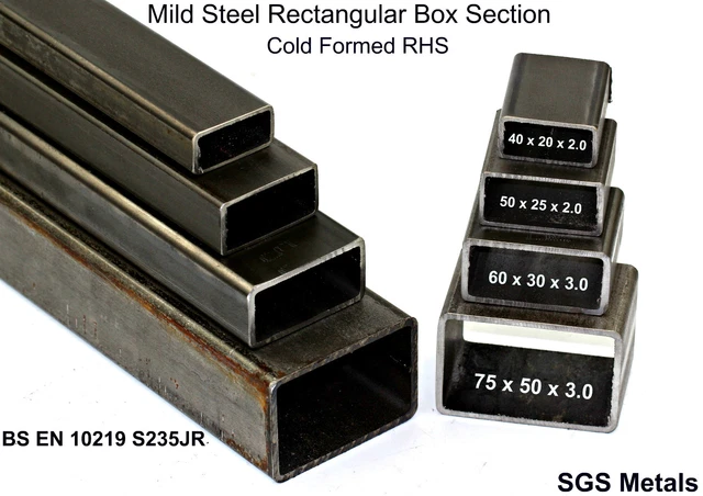 Box Section Mild Steel – Various Sizes, 500mm To 3000mm Lengths – Made In UK