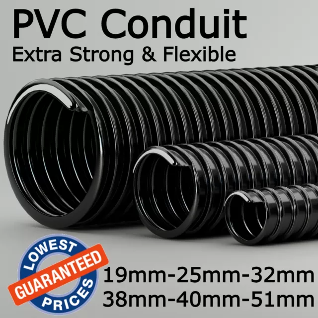 Conduit Tubing Black Corrugated Flexible Pvc Flexible Pipe Cable Protection S