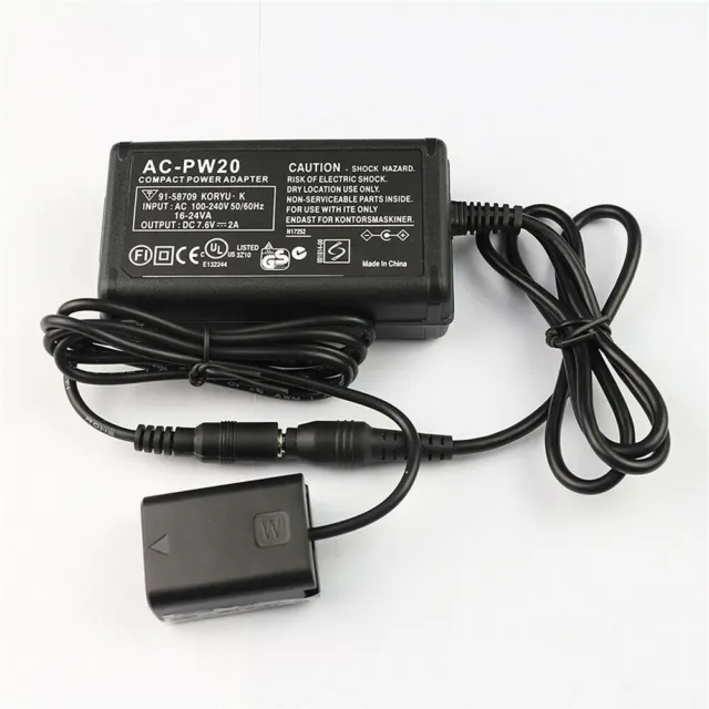 For  NEX5T NEX35C 5N NEX7 A7R RX10 DSLR Camera AC-PW20 Charger Power Adapter