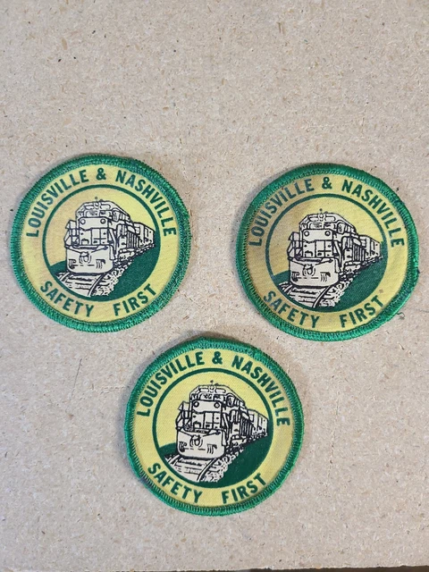 Lot of 3 Vintage L&N Louisville & Nashville Railroad Patch Safety Team