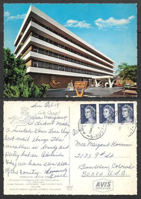 Old Australia Postcard - Adelaide - Parkroyal Motor Inn