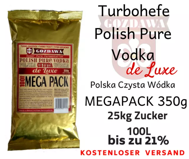 Gozdawa POLISH PURE VODKA 100L Turbohefe turbo yeast Alkohol Brennhefe Gärhefe