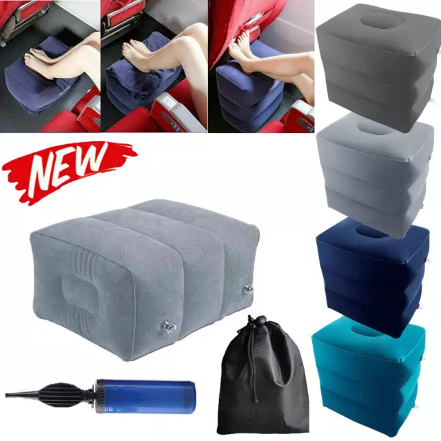 Inflatable Foot Rest Travel Air Pillow Cushion Office Home Leg Footrest Relax