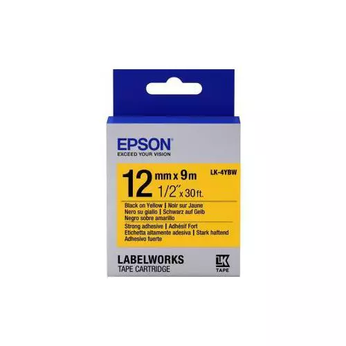 Epson Ruban Étiquettes - 12 MM Largeur X 9 M Longueur - Jaune