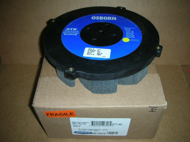 Osborn 40318, 8" Atb Uni-Lok Turbo Disc Cup Brush 1/2" A. Hole 120 Sc 1800 Rpm