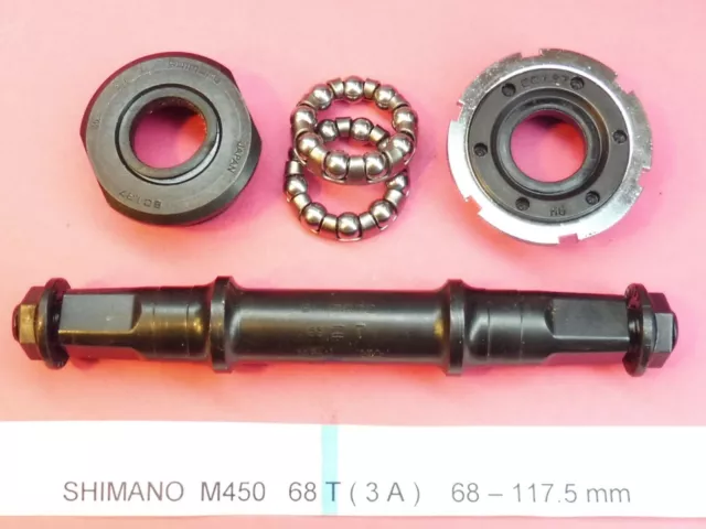 Shimano  ( Exage M450 ) 68 - 117.5 mm  bicycle bottom bracket/NOS L'eroica