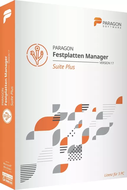 Paragon Festplatten-Manager 17 Suite (Plus) 3-PC / Dauerlizenz / Key (ESD)