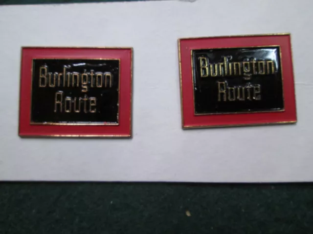 CB&Q Burlington Route Uniform Collar Emblems Pins Devices