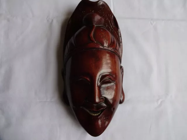 Vintage Chinese Lacquered Hardwood Carving Mask