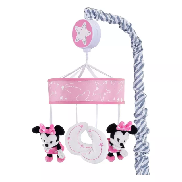 Disney Baby Minnie Mouse Pink/Gray Musical Crib Mobile by