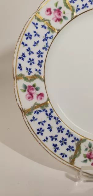 Gorgeous Minton Pink Rose Blue Cornflower 9 inch Cabinet/Luncheon Plate 3