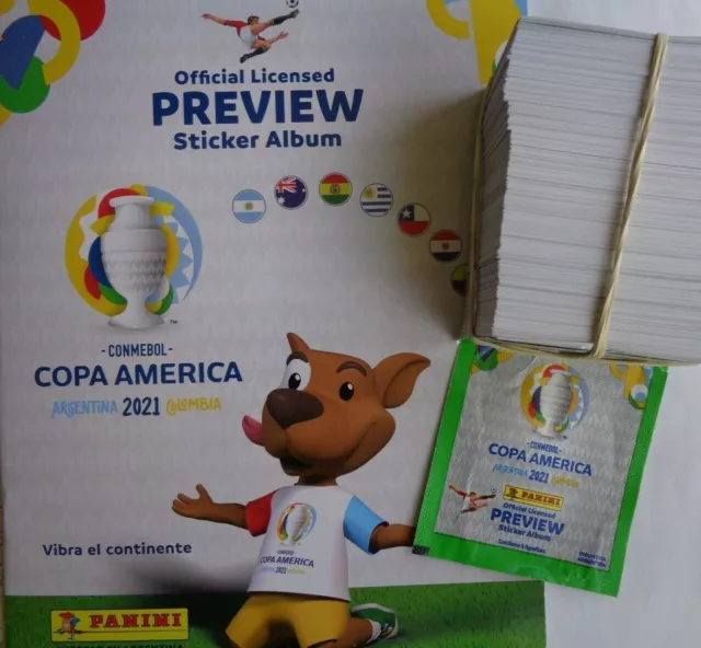 PANINI COPA AMERICA 2021 PREVIEW SOFTCOVER ALBUM + 400 Stickers Complete set