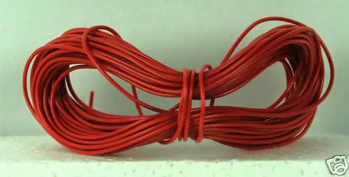 Flexible Cable de Silicona Rojo 1 X 10m Rollo 1.4mm Ext Diámetro 2A-23AWG