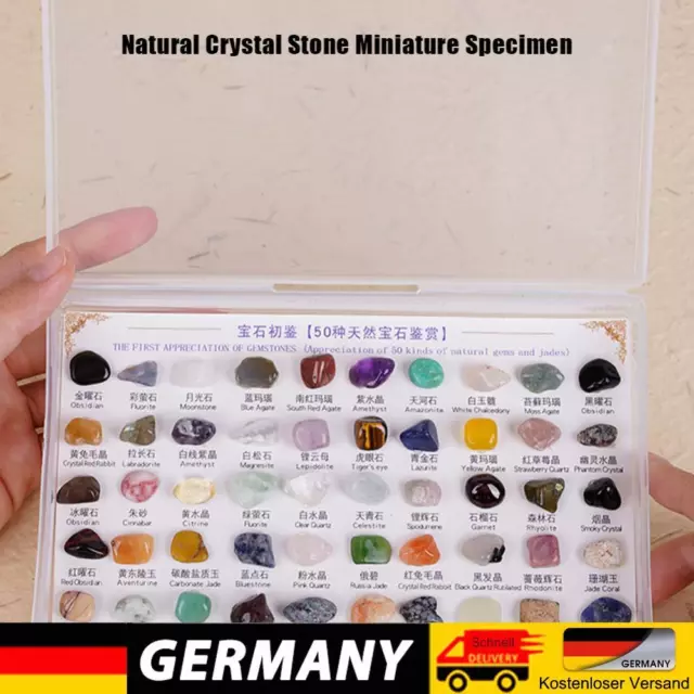 50PCS/Box Multifunctional Natural Gemstone Mineral Sample for Geography Teaching