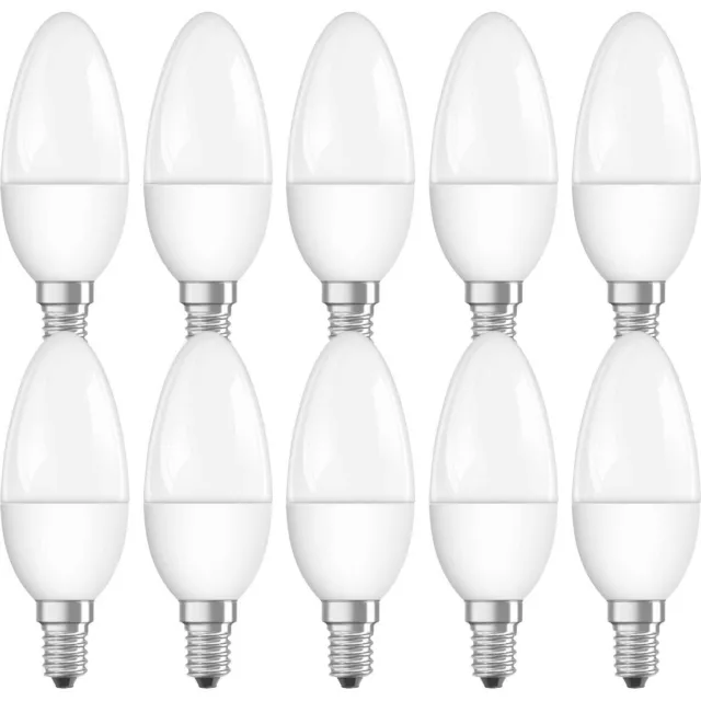 10 x Osram LED Kerzen 5W = 40W E14 matt 470lm warmweiß 2700K DIMMBAR -> UVP 49€