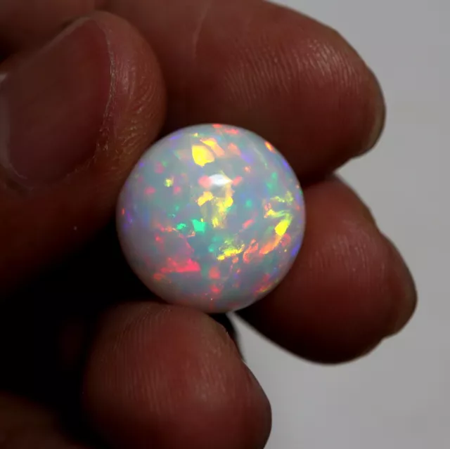 16 MM Round Natural White Opal IGI Certification AAA Grade Green Red Yellow Fire