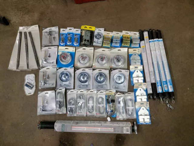 Huge Lot Over 40 Garage Door Hardware Items Locks Springs Rollers Hinges
