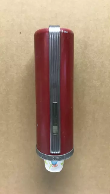 VTG Metal Red Art Deco DIXIE Cup Made USA Dispenser Cup Holder Old 1480-23B