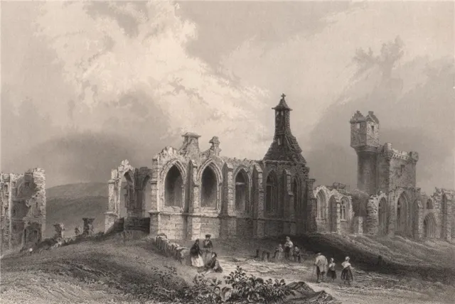 Crossraguel Abbey, Near Maybole. Ayrshire. Scotland. BARTLETT 1838 old print