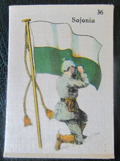 Cigarette Silks Card Ww1 German military La Favorita Soldiers Flag ORIGINAL BACK