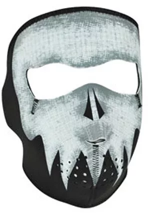 Zan Headgear Glow In The Dark Grey Skull Cold Weather Neoprene Full WNFM081G