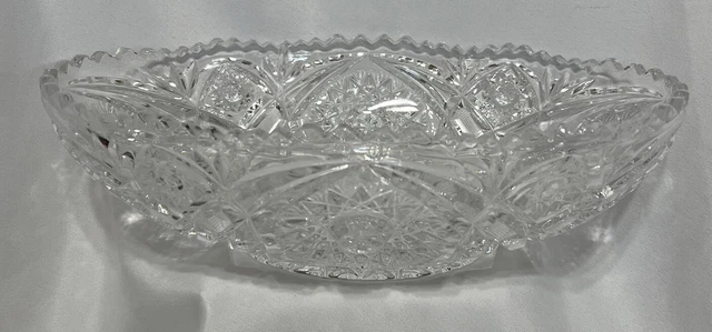 Antique American Brilliant Crystal Fruit Banana Bowl