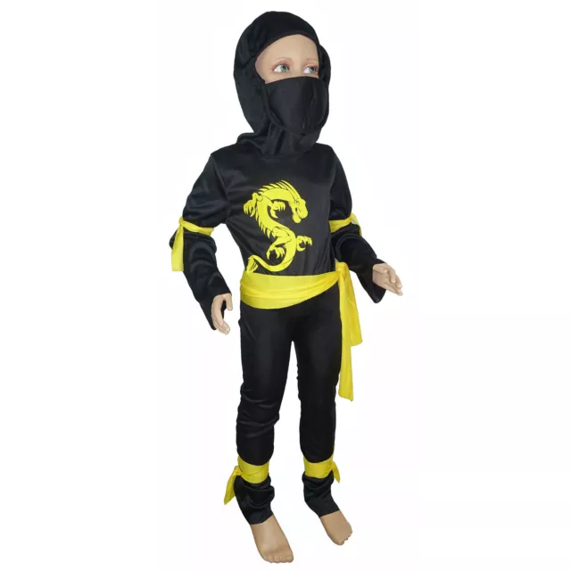 KINDER NINJAKOSTÜM Halloween Karneval Fasching Jungen Samurai Ninja Kostüm Maske