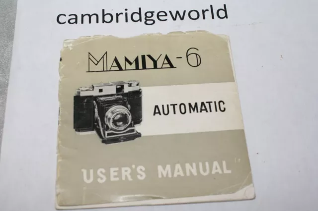 Mamiya 6 Automatic 6X6 Camera Instruction Manual Guide Book Genuine Originals