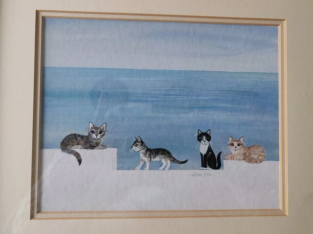 DIANE ELSON FRAMED Cat Prints X 2 £9.00 - PicClick UK