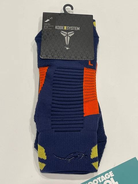 2013 Nike Kobe 8 System Elite Cushioned Dri-Fit Low-Cut Socks Navy Orange Gold L 2013 Nike Kobe 8 System Elite Cushioned Dri-Fit Low-Cut Socks Navy Orange Gold L