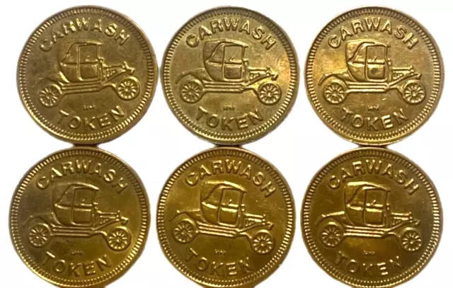 Lot of 6 Car Wash Tokens Old Car Model T HM Lot of 6- No Cash Value