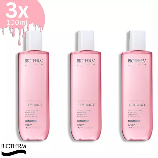 3x100ml Biotherm Biosource Lotion Adoucissante & Hydratante, für trockene Haut