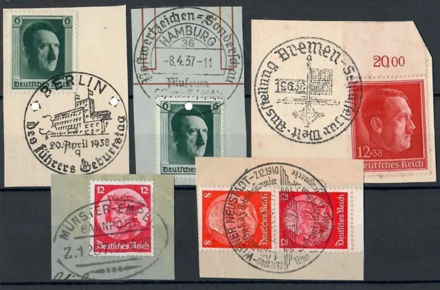 Deutsches Reich kleines Lot Briefstücke mit Sonderstempel bitte ansehen