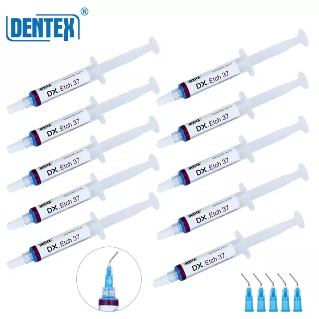 10 Packs Dentex Dental Etch Etching Gel 37% 5ml/Syringe DX Etch