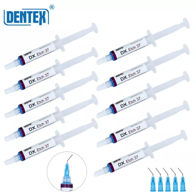 10 Packs Dentex Dental Etching Gel 37% 5 ml/syringe DX Etch 37