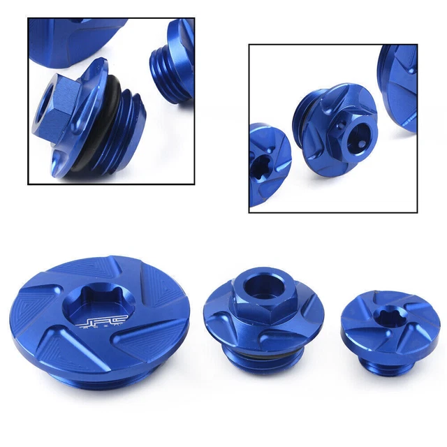 CNC Engine Timing Oil Filter Plugs Bolts Aluminum For YZ250F 01-13 YZ450F 03-05