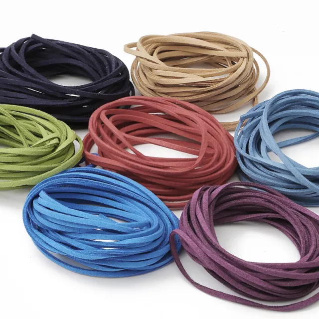 10Yards Faux Suede Leather Cord Flat Thread Cord String Craft Jewelry Making DIY