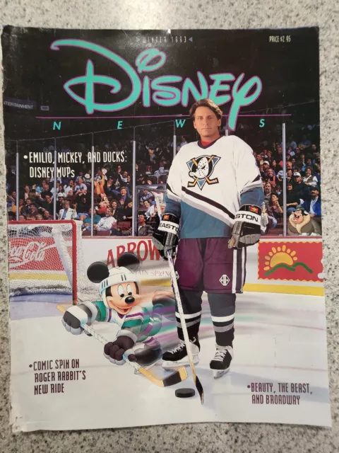 Vintage Disney News Magazine Winter 1993 Emilio & Mighty Ducks, Mickey