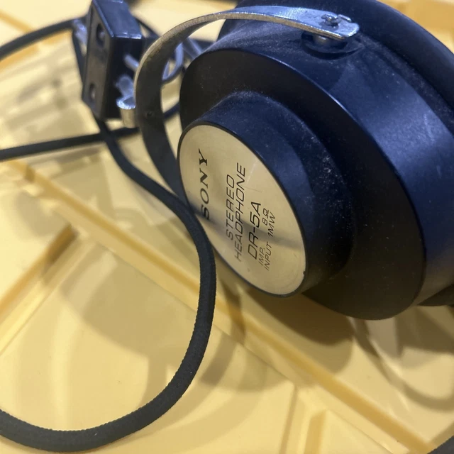 VINTAGE SONY DR5A Stereo Over Ear Headphones Adjustable Tested Clean